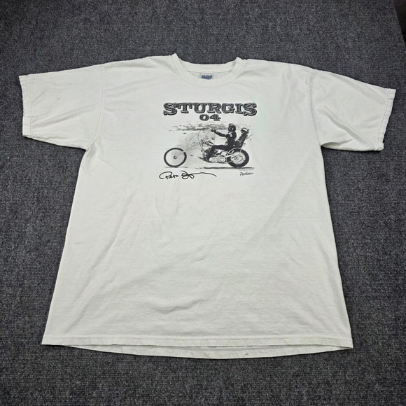 Sturgis 2004 Peter Fonda Radisson Motorcycle Biker Tee Shirt XL Gildan Vintage - Picture 2 of 9